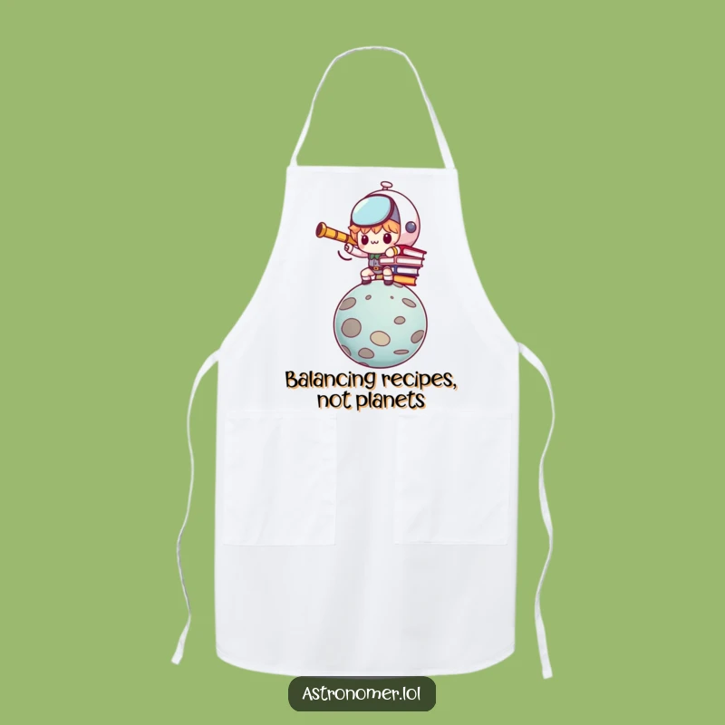 Funny Kawaii Astronomer Apron: Determined Book Balancer Kitchen Gift