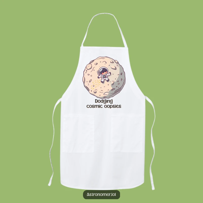 Funny Astronaut Crash Apron: Comedic Space Mishap Kitchen Wear, Perfect Funny Chef Gift