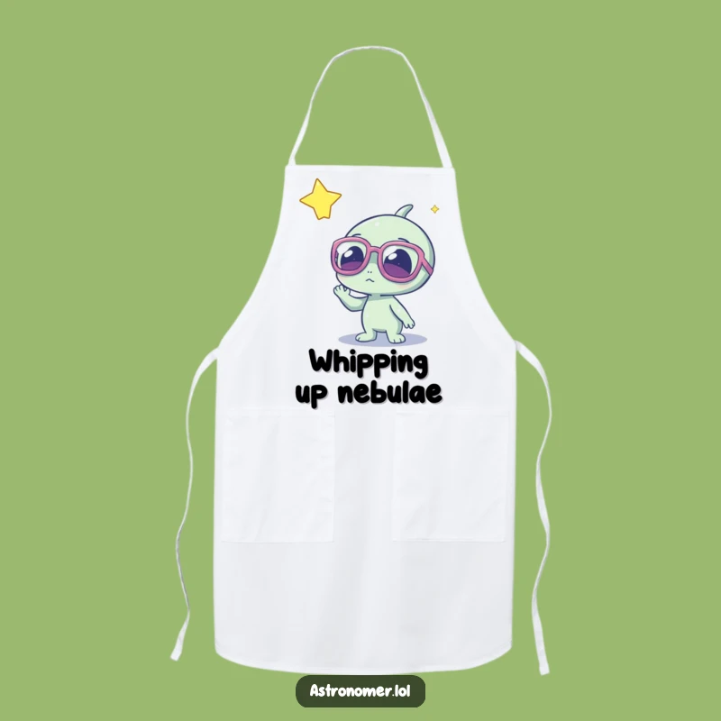 Funny Alien Chef Apron: Cute Sci-Fi Kitchenwear and Humorous Gift