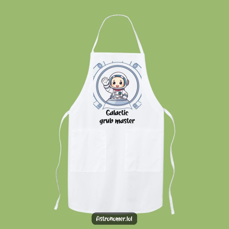 Funny Astronaut Spaceship Apron: Enthusiastic Wave Kitchen Wear, Perfect Funny Gift