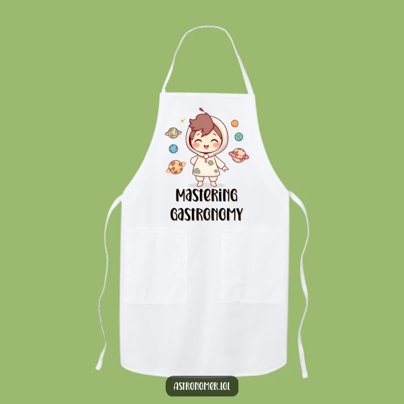 Funny Chef's Planet Juggling Apron: Cute Character's Cosmic Kitchen Funny Gift