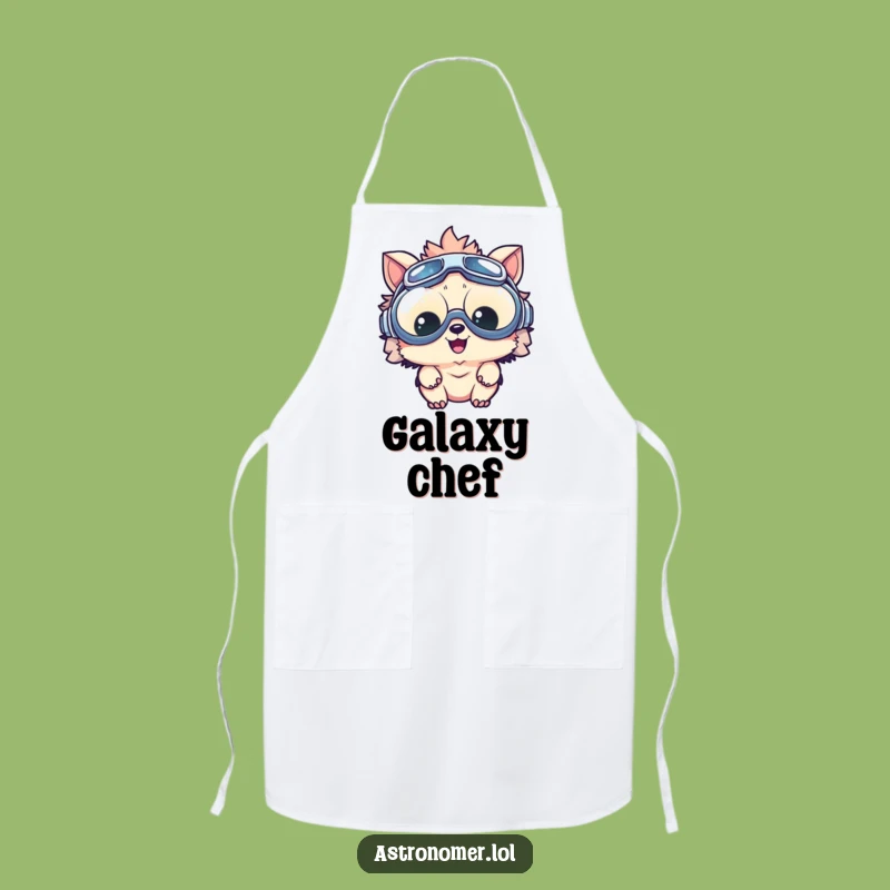 Funny Delighted Creature Goggles Apron: Cook with Cosmic Glee