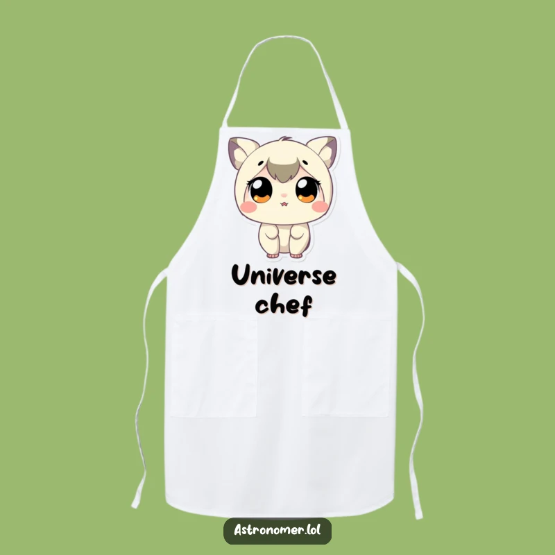 Funny Stargazer Apron: Tiny Character, Big Eyes, Cook Under the Stars Gift