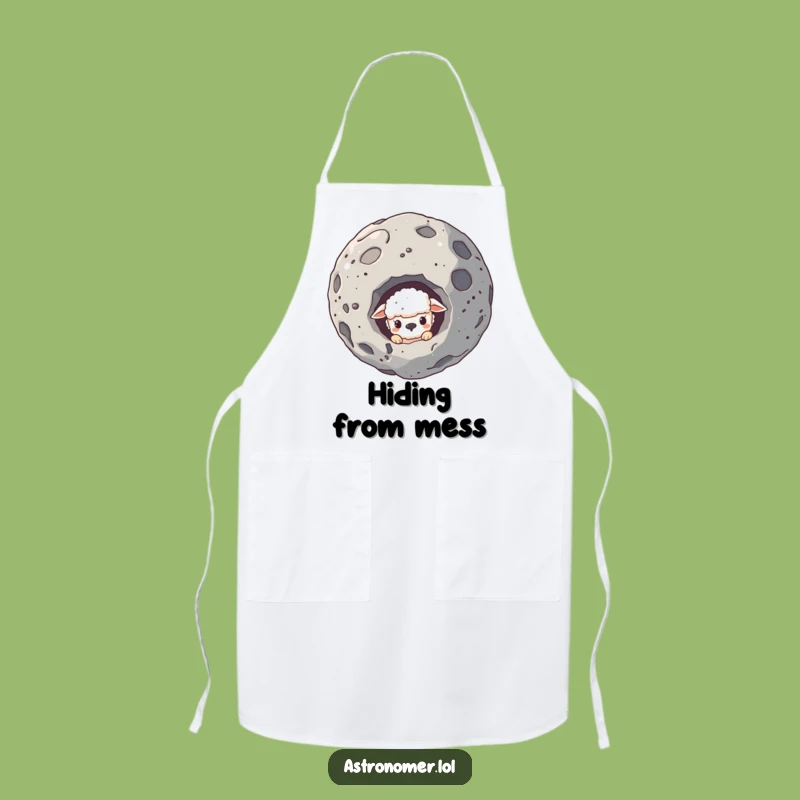 Funny Sheepish Creature Asteroid Apron: Cook with Shy Cosmic Charm