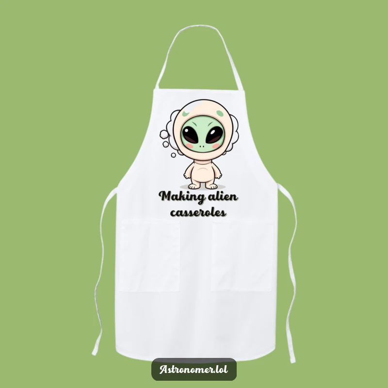 Funny Alien Apron: Curious Character's Funny Alien Thoughts, Kitchen Gag Gift