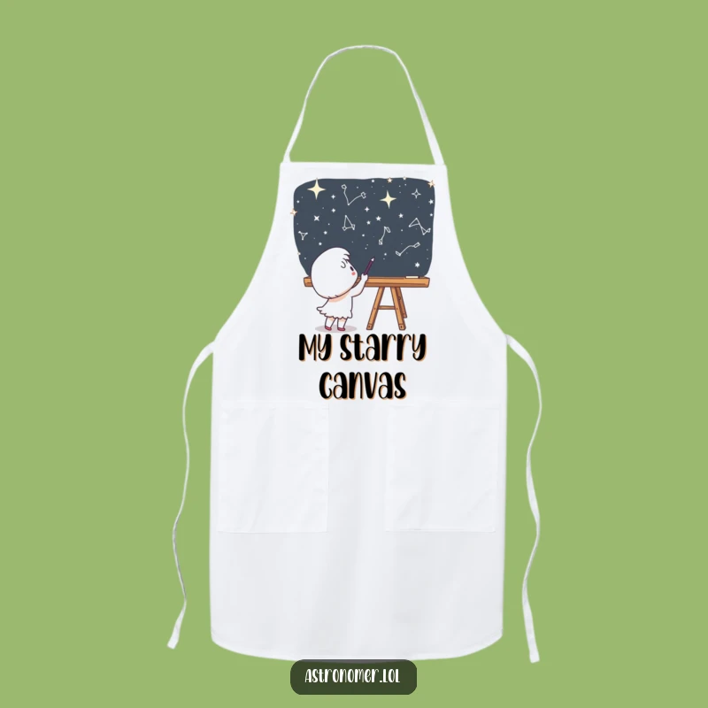 Funny Studio Apron - Cute Character Space Chalkboard Kitchen Funny Gift
