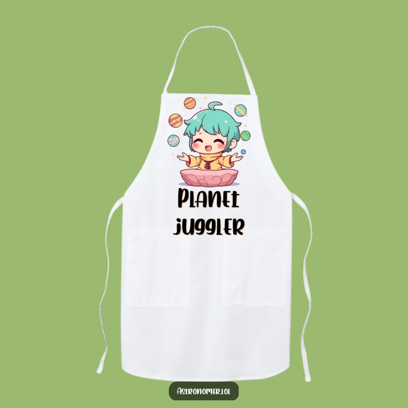 Funny Planet Juggler Apron: Joyful Character, Cosmic Kitchen Fun, Gift
