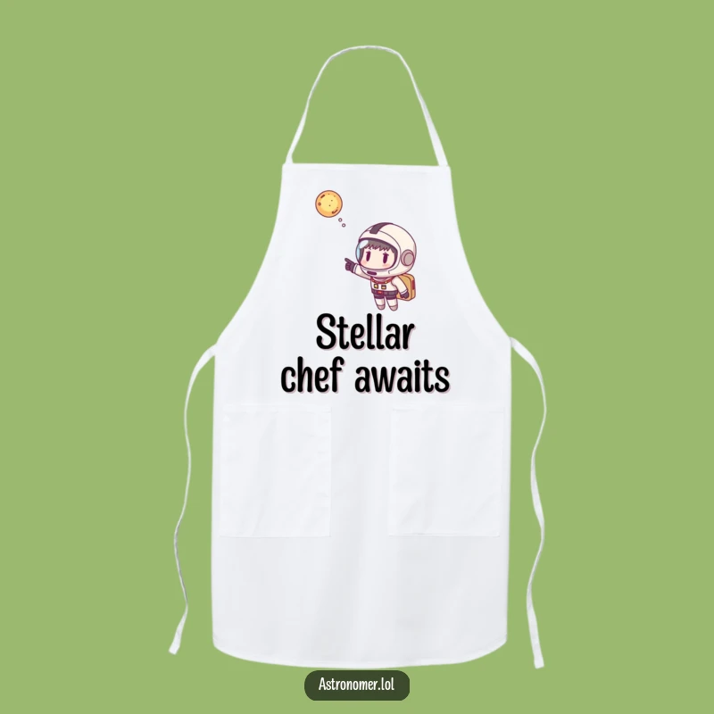 Funny Space Chef Apron: Humorous Kitchen Gift Pointing at Galactic Recipes