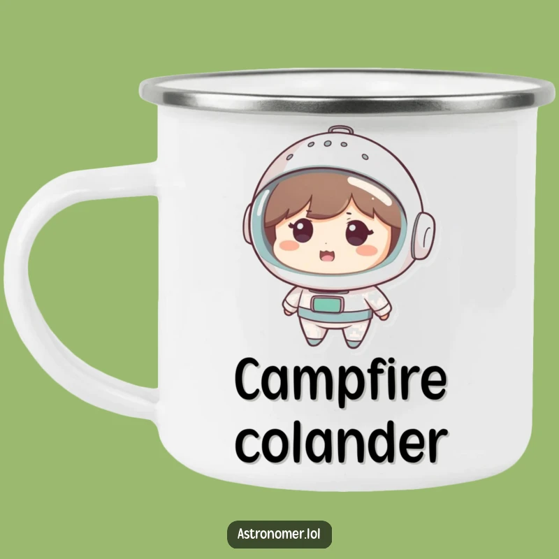 Funny Campfire Helmet Mug: Cute Character's Colander Space Funny Gift