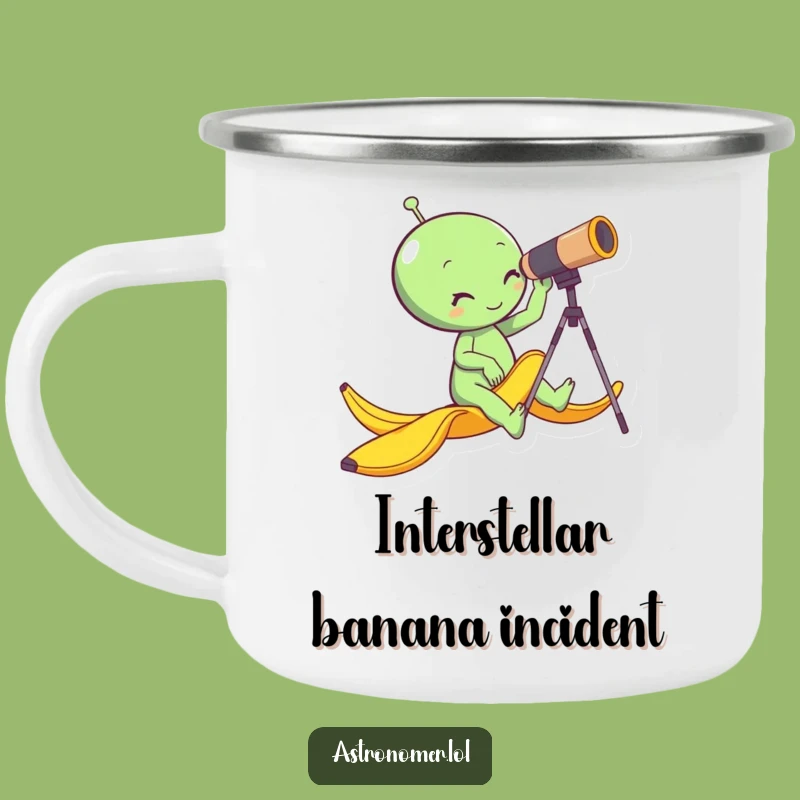 Funny Alien Banana Peel Camping Mug - Durable & Hilarious Outdoor Gag Gift!