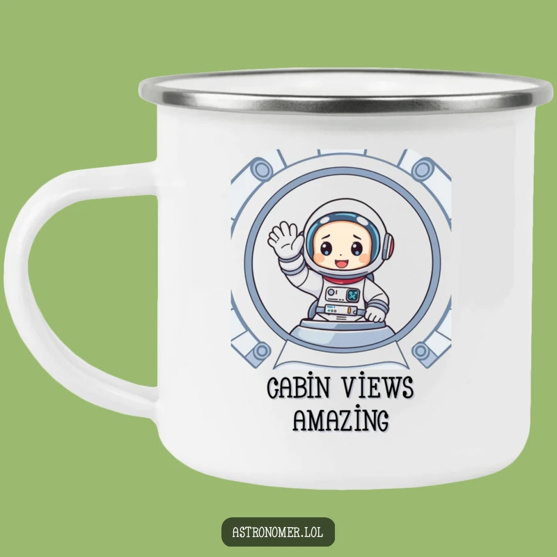Funny Astronaut Spaceship Camping Mug: Durable Friendly Wave Cup, Perfect Funny Gift