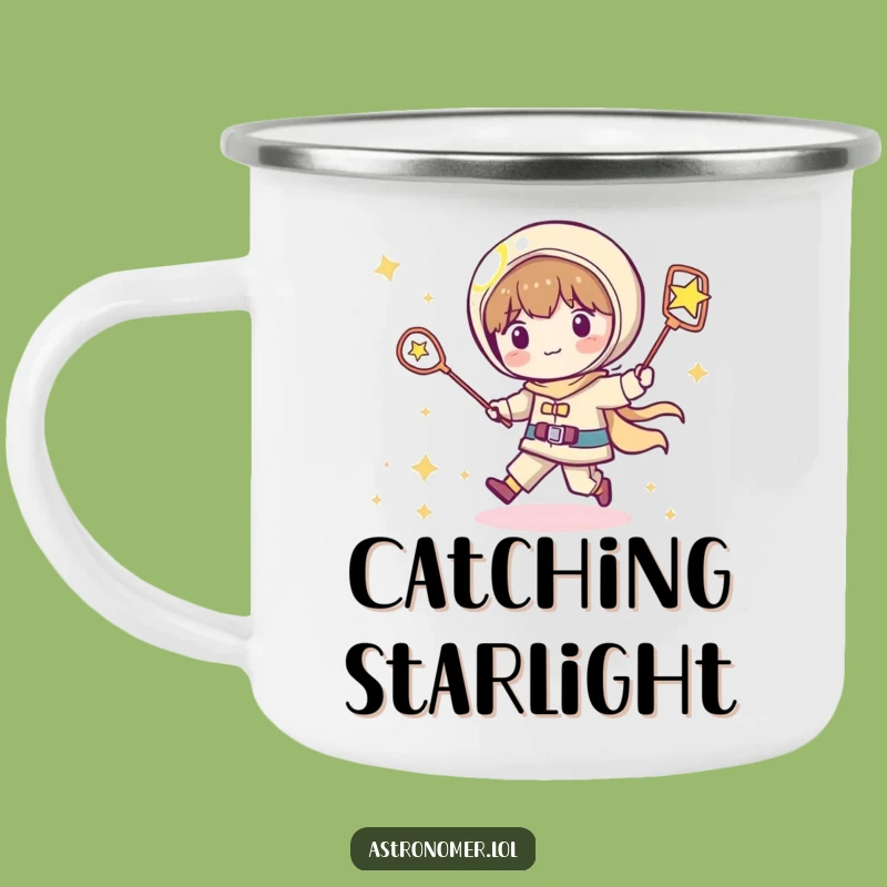 Funny Kawaii Astronomer Camping Mug: Shooting Star Chase Adventure Mug - Gift