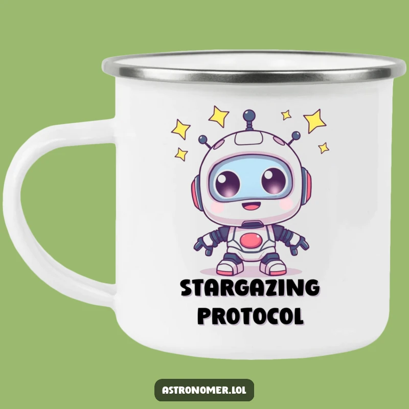 Funny Robot Camping Mug: Durable Star Gazer Gift for Outdoor Adventures