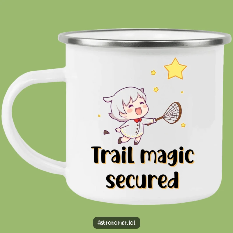 Funny Star Chaser Camping Mug: Gleeful Explorer's Night Sky Drinkware