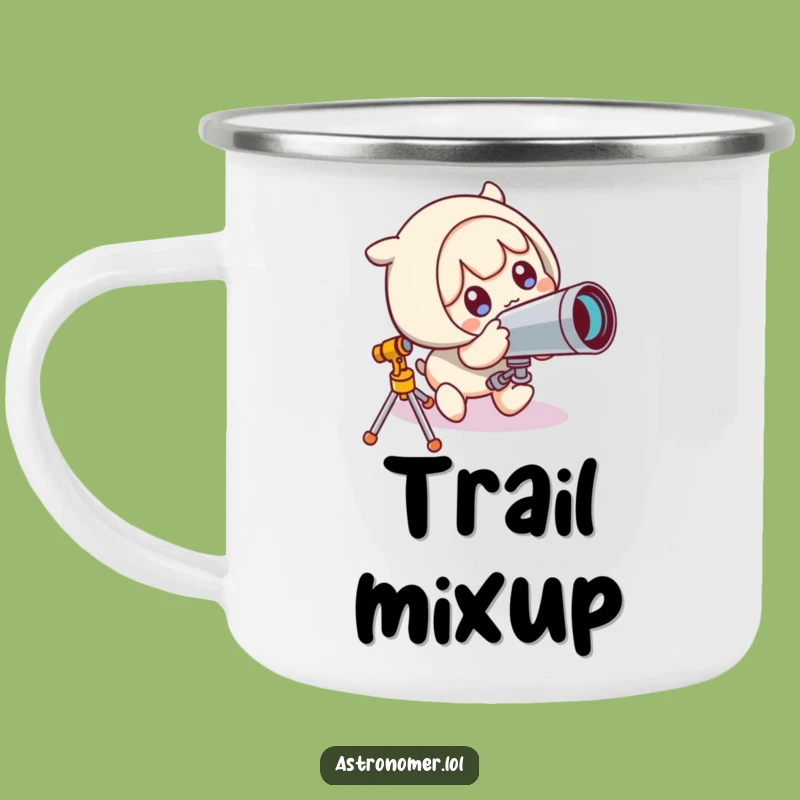 Funny Campfire Klutz Mug: Cute Character's Telescope Trip Funny Gift