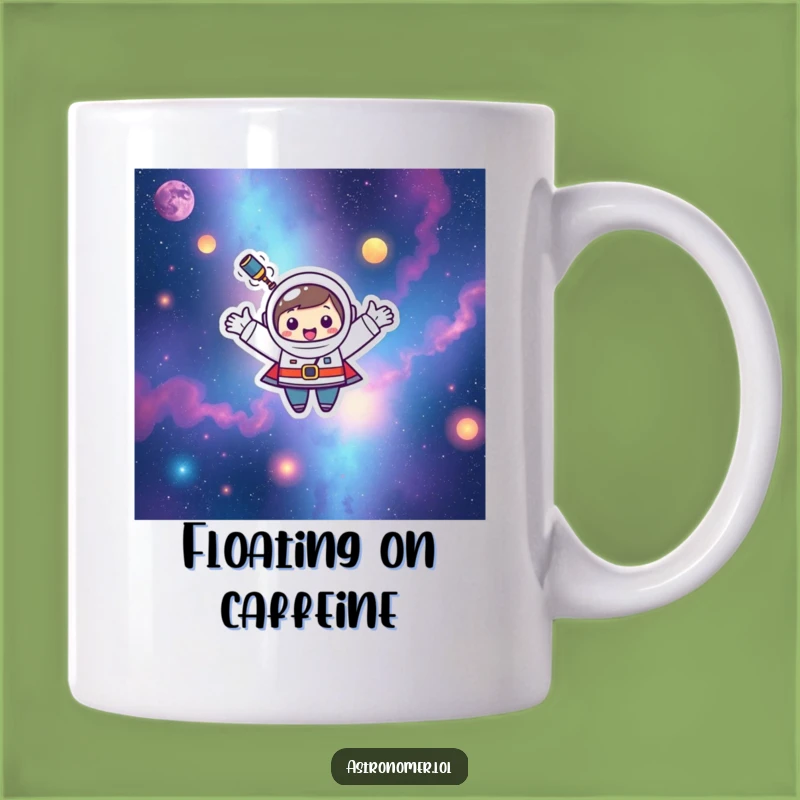 Funny Kawaii Astronomer Mug: Happy Nebula Floater Astronaut Gift