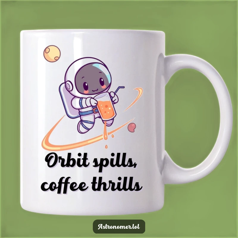 Funny Astronaut Spill Mug: Hilarious Orbiting Mishap Gift for Space Fans