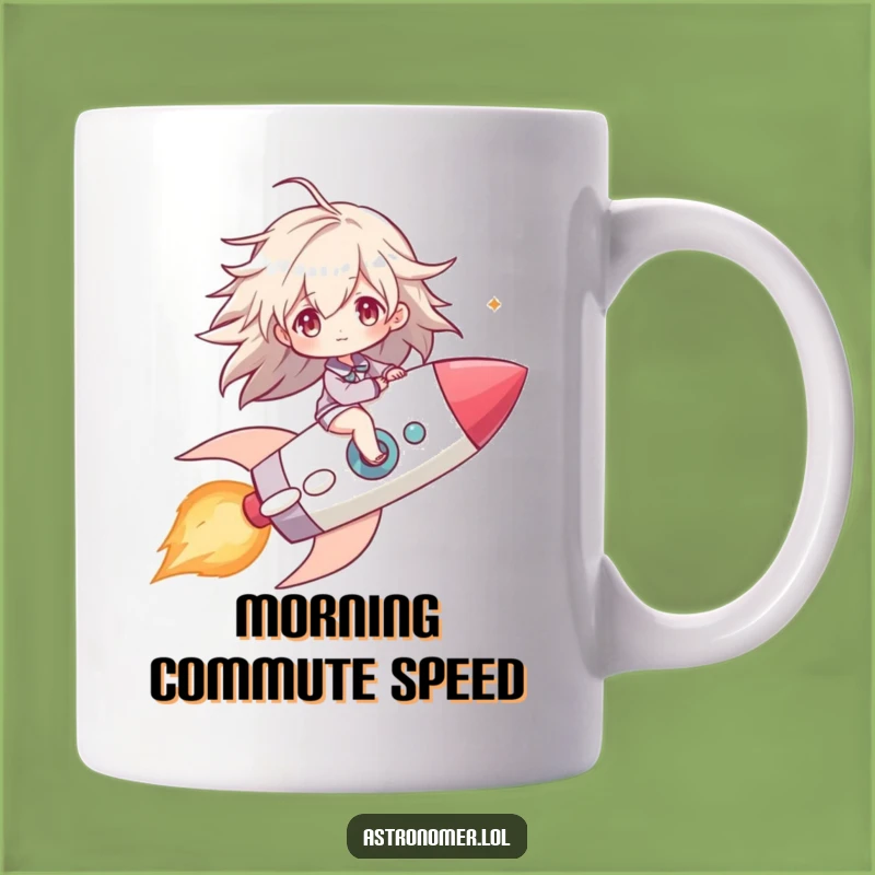 Funny Comet Rider Mug: Rocketing Character Gift for Adventure Seekers