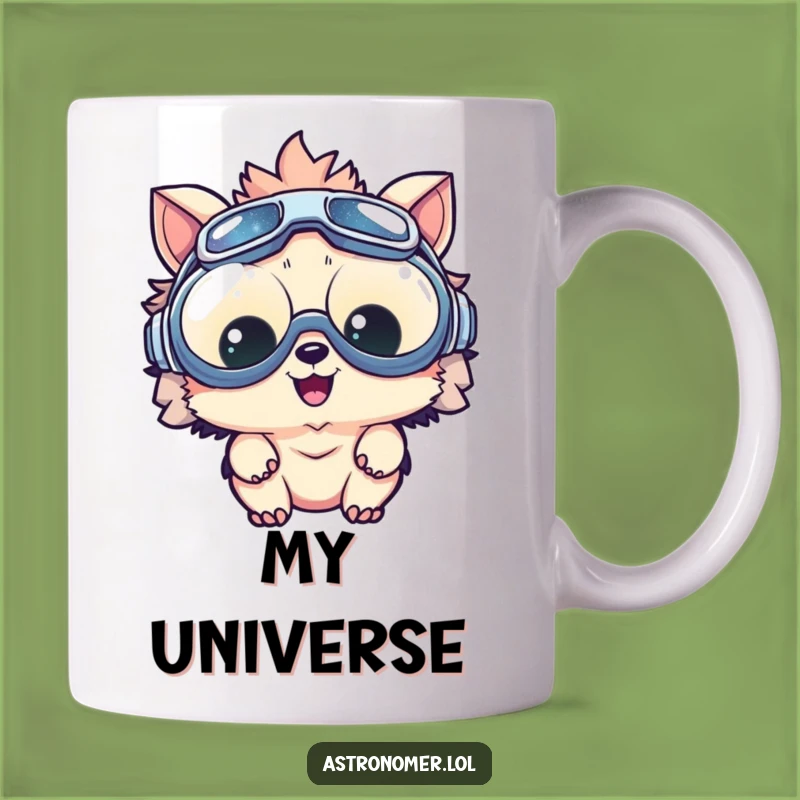 Funny Delighted Creature Goggles Mug: Giggle-Inducing Space Gift for the Curious