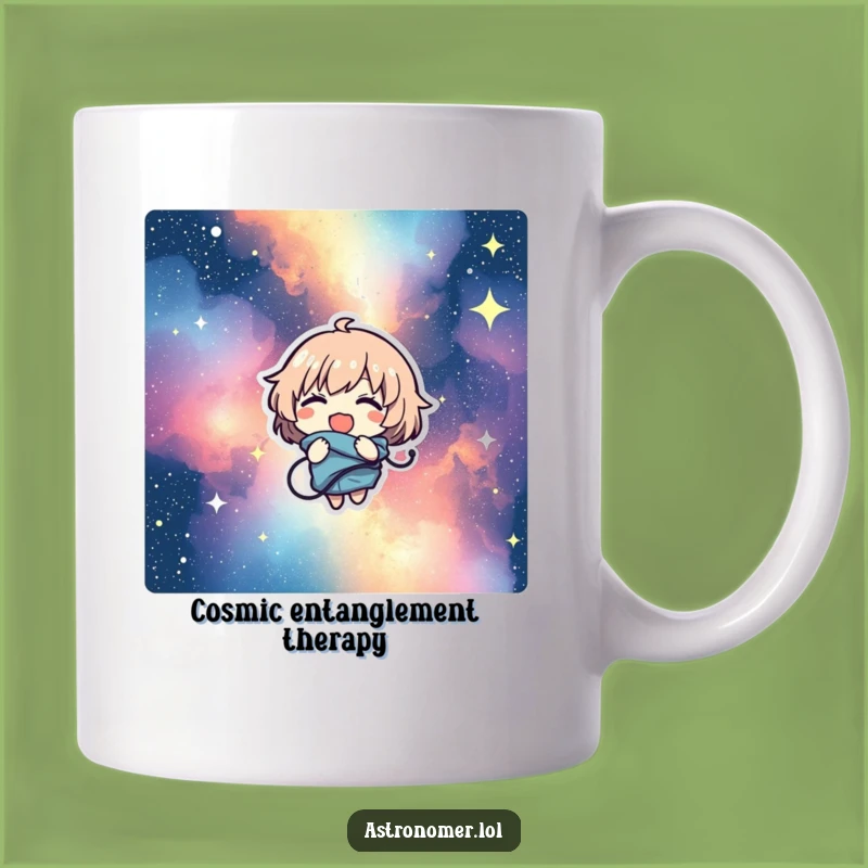 Funny Nebula Giggle Mug: Cosmic Confusion Character - Perfect Funny Gift