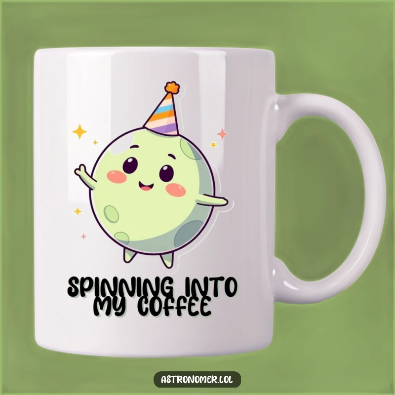 Funny Planet Party Mug: Happy Celestial Character Gift for Space Lovers