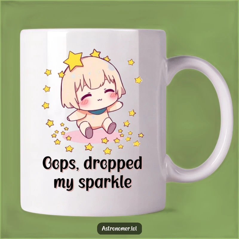 Funny Star Dropper Mug: A Clumsy Character's Cosmic Mishap Perfect Funny Gift