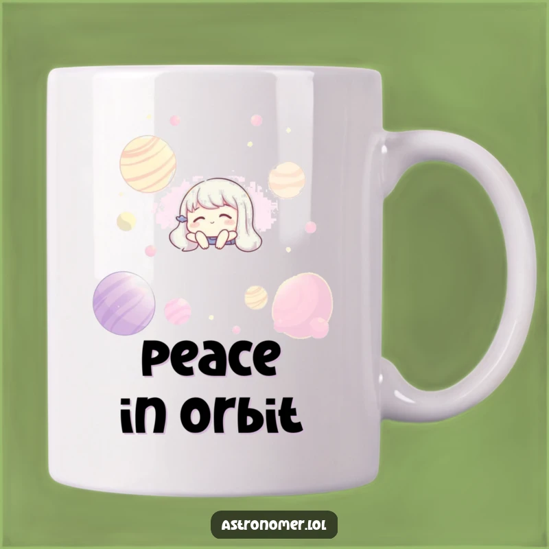 Funny Zen Space Mug: Serene Floater Character, Cosmic Peace, Perfect Gift