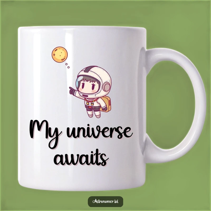 Funny Astronaut Helmet Mug: Perfect Gift for Space Lovers Pointing at Galaxies