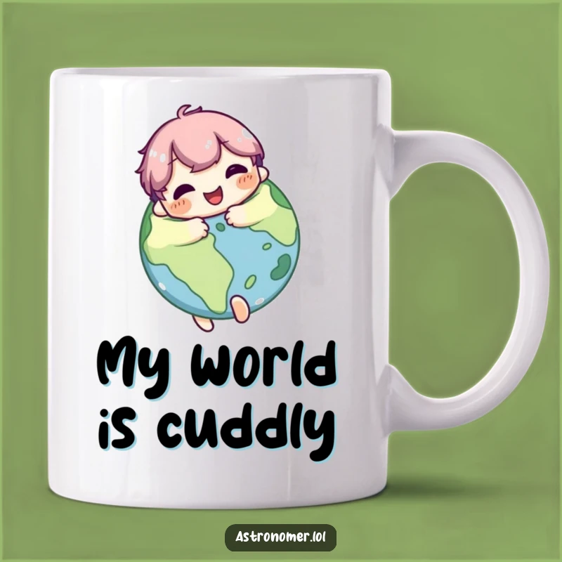 Funny Planet Hugger Mug: Cute Character's Galactic Love Funny Gift