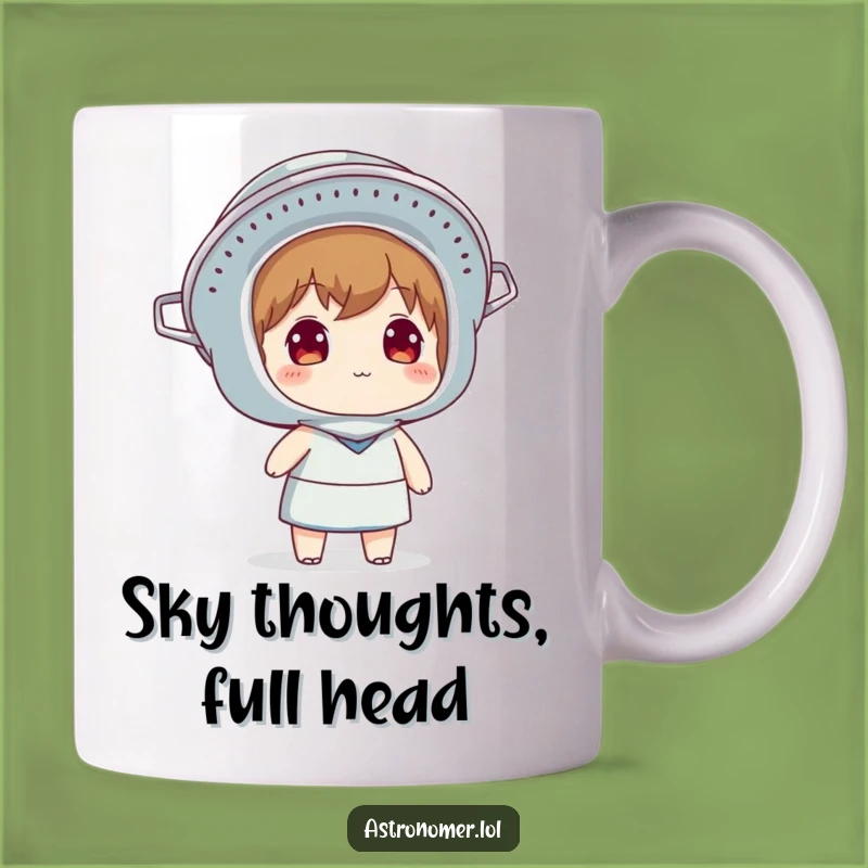 Funny Colander Helmet Mug: Sky Watcher's Cosmic Comedy Gift
