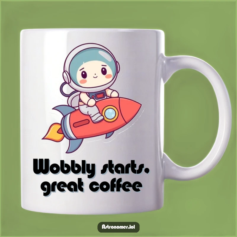 Funny Astronaut Rocket Mug: Nervous Space Rider Gift for Ambitious Dreamers