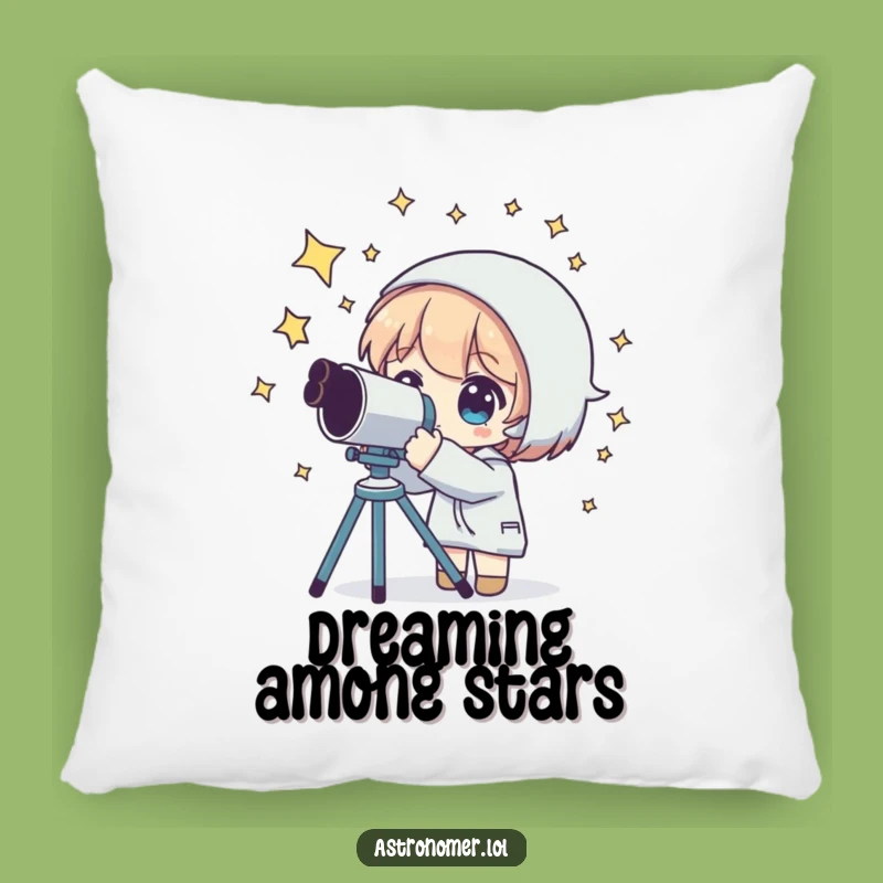 Funny Stargazer Pillow: Cozy Character, Celestial Dreams, Humorous Decor