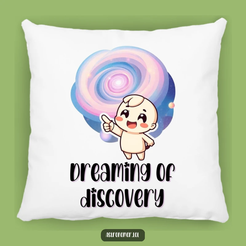 Funny Galaxy Pillow: Cosmic Cheer, Exuberant Character, Humorous Comfort