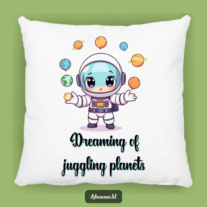 Funny Astronaut Planet Juggler Pillow: Comfy & Hilarious Space Decor