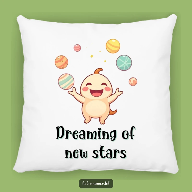 Funny Planet Juggling Creature Pillow: Cozy Comfort with a Cosmic Grin