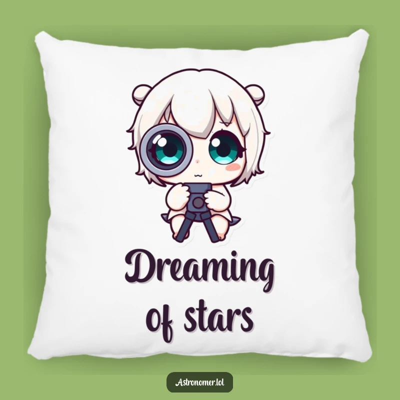 Funny Sleepy Stargazer Pillow - Cute Character Telescope Comfort Funny Gift