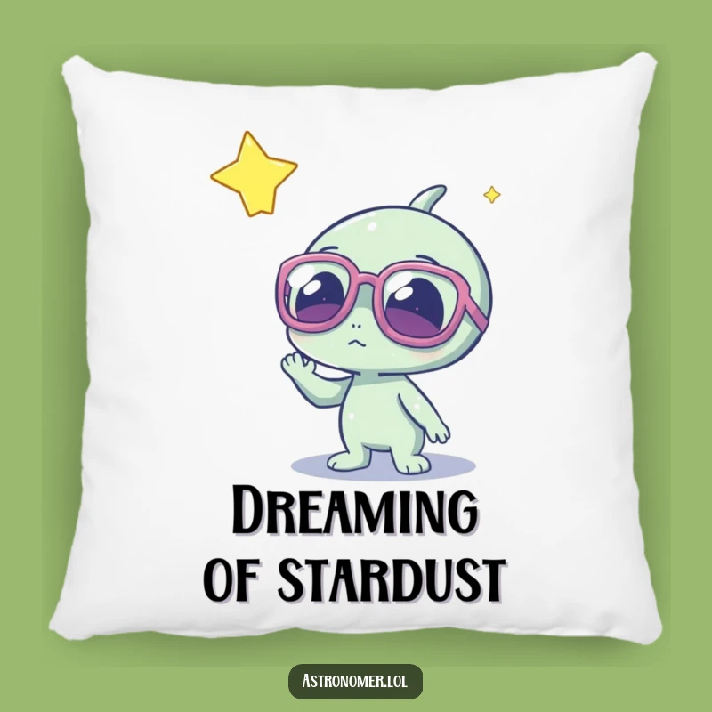 Funny Alien Star Pillow: Cute Sci-Fi Accent Pillow and Humorous Gift