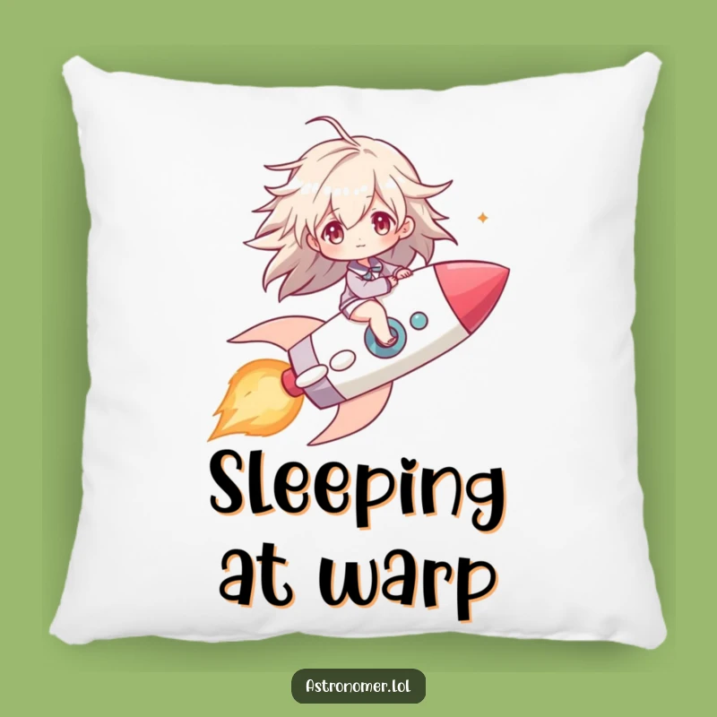 Funny Comet Rider Pillow: Windblown Dreamer's Cushion for Cozy Journeys