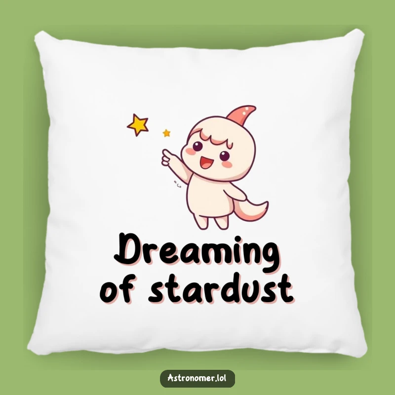 Funny Dreamer Pillow: Cute Character Pointing Star Comfort Funny Gift