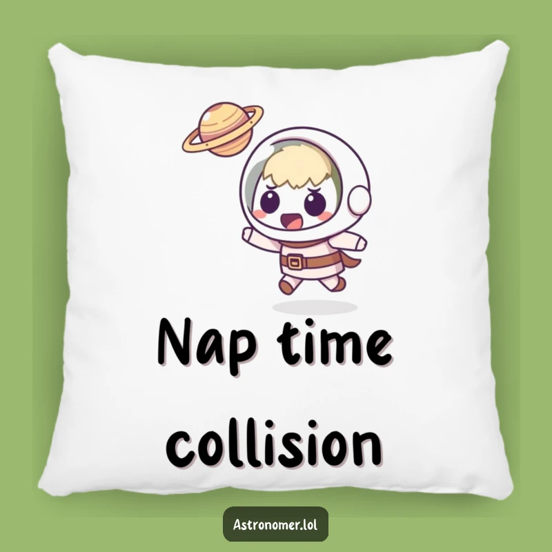 Funny Kawaii Astronomer Pillow: Planetary Dodge Accent - Cozy Humorous Gift