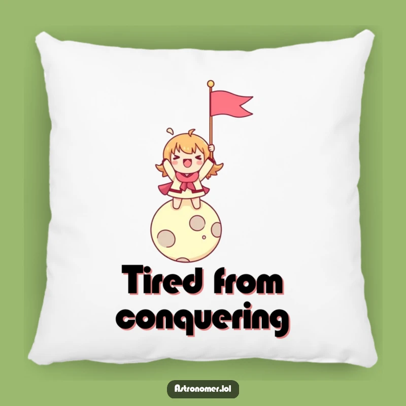 Funny Lunar Victory Pillow: Character Flag Planting - Cozy Funny Gift