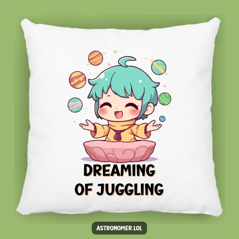 Funny Planet Juggler Pillow: Joyful Character, Cosmic Comfort, Cozy Gift