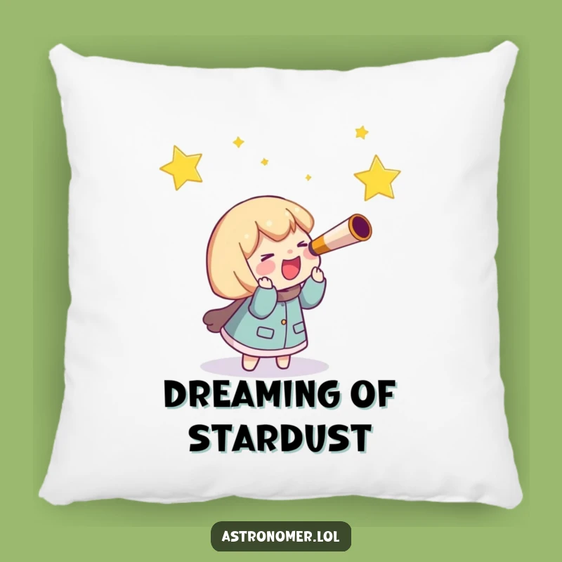 Funny Telescope Pillow, Cozy Star Chasing Character, Perfect Comfy Funny Gift!