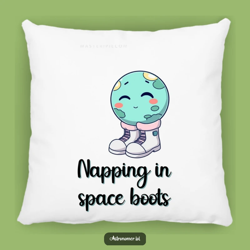 Funny Winking Planet Moon Boots Pillow - Comfy & Hilarious Space Decor!