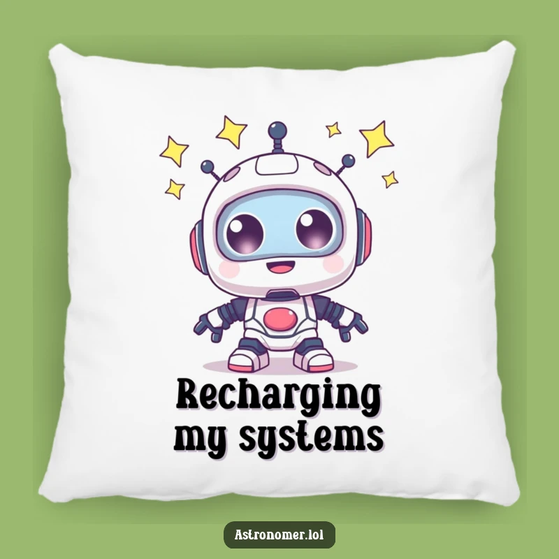 Funny Robot Pillow: Cozy Star Gazing Cushion Gift for Dreamy Comfort
