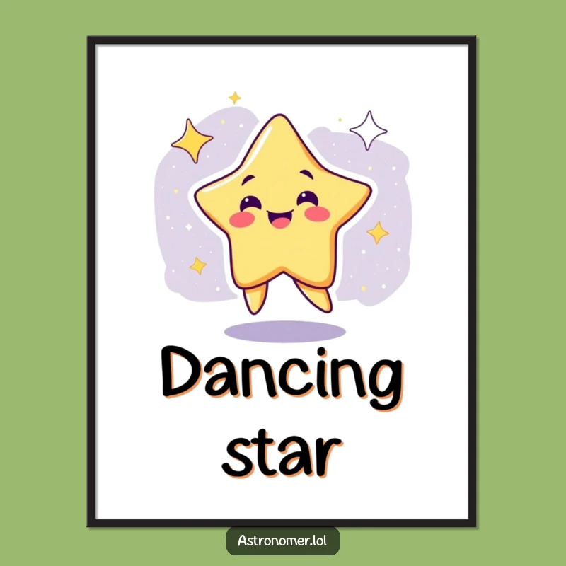 Funny Star Digital Art Print: Hilarious Galactic Groove Decor Gift