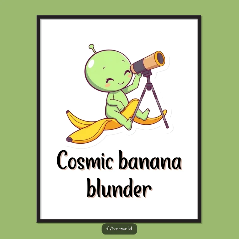 Funny Alien Banana Peel Digital Art - Instant Hilarious Space Decor Download!