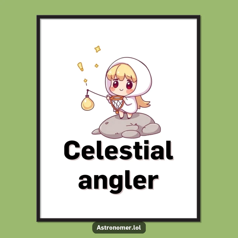 Funny Comet Catcher Digital Art: Instant Tiny Net Hero Print