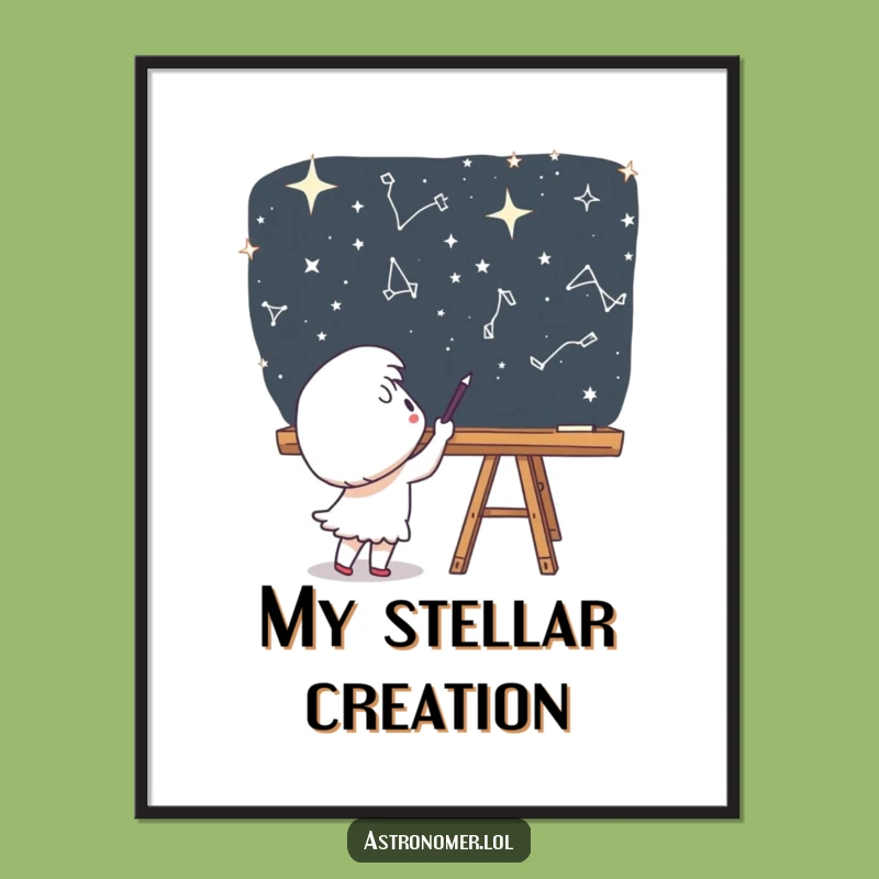 Funny Cosmic Canvas Print - Cute Character Space Art Funny Gift