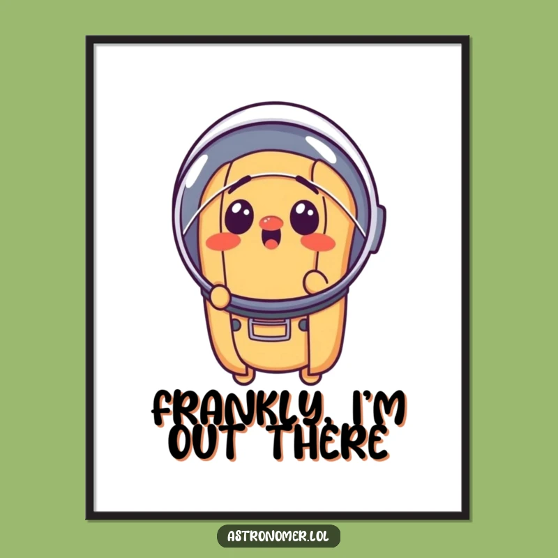 Funny Surprised Hot Dog Astronaut Digital Art - Instant Hilarious Space Decor!